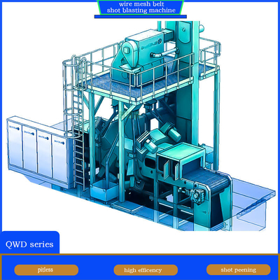 4 Blast Wheel Wire Mesh Belt Shot Blasting Machine per la fusione Resti eliminazione