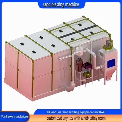 Via di pulizia per il sabbiamento a colpo di pistola Customization Sandblasting Booth per vari materiali