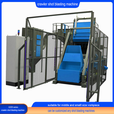 Cabinet a basso profilo Carburante elettrico Q32 Serie Rubber Tumble Belt Shot Blasting Machine
