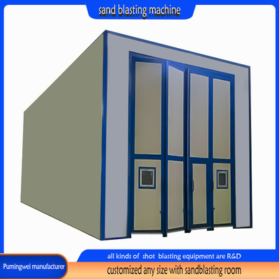 Disposizione orizzontale Derusting Automatic Recycling Sand Blasting Room per varie fusioni