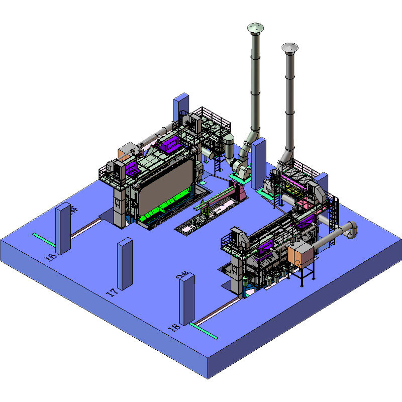 Linea di produzione di acciaio usata Wire Rod Coil Shot Blasting Machine con elevata pulizia