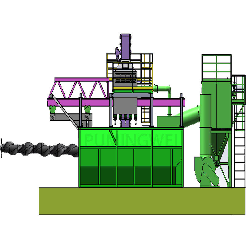 Personalizzato PLC Mobile Mandrel Wire Rod Coil Shot Blasting Machine per la vostra esigenza