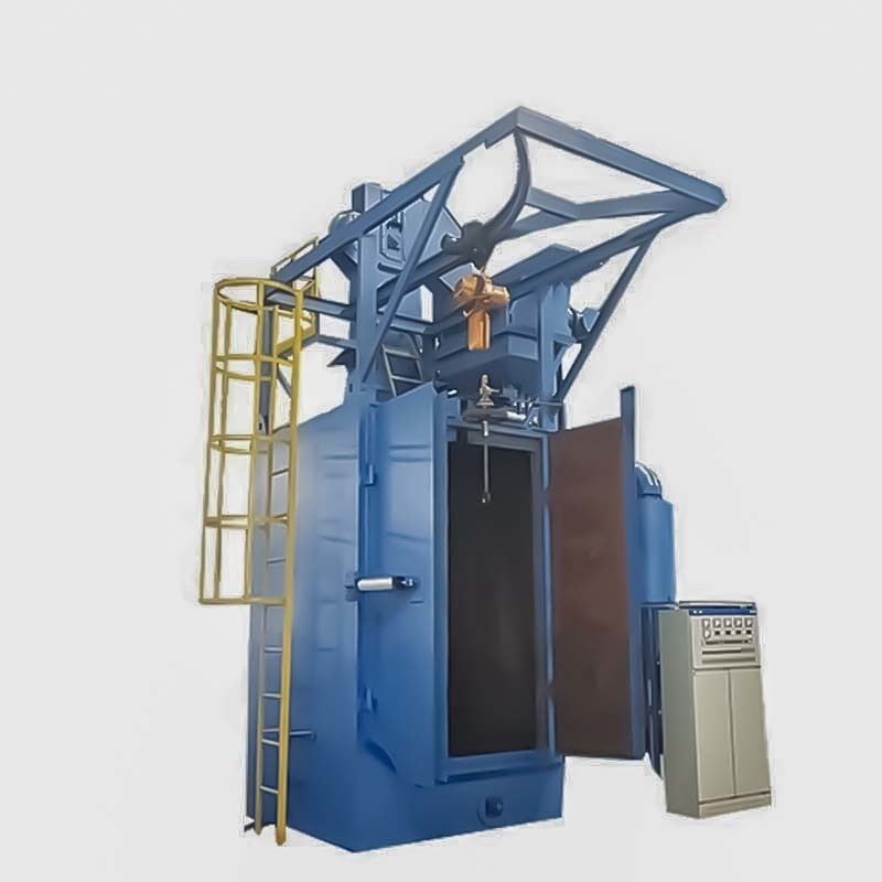 Q37 Serie Overhead Hanger Hook Tipo Shot Blasting Machine per la pulizia dei colori blu