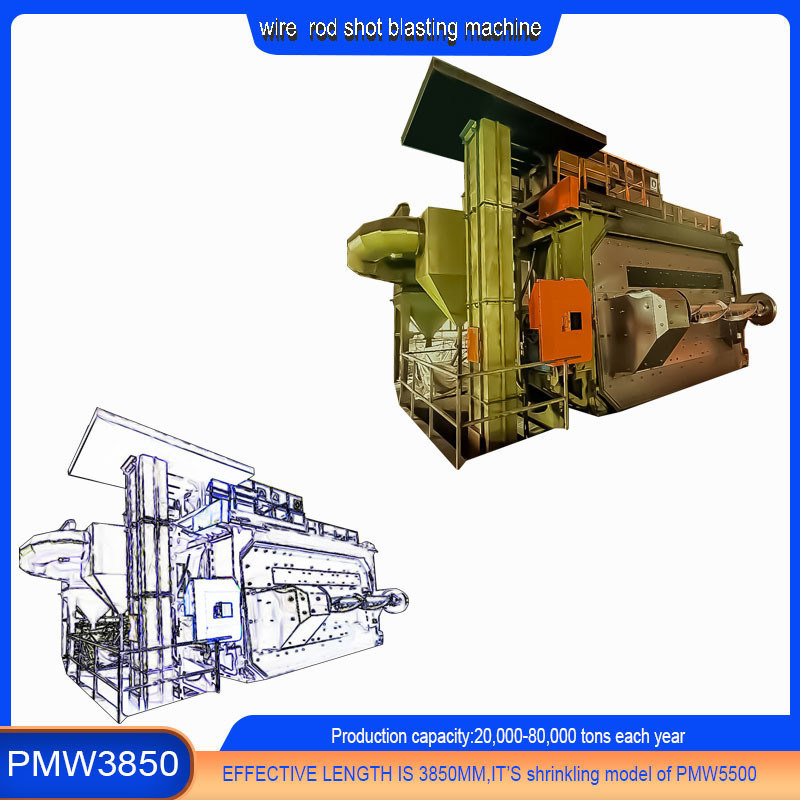 20-40RMB/T Costo di derusting Wire Rod Coil Shot Blasting Machine per diverse gamme di fili