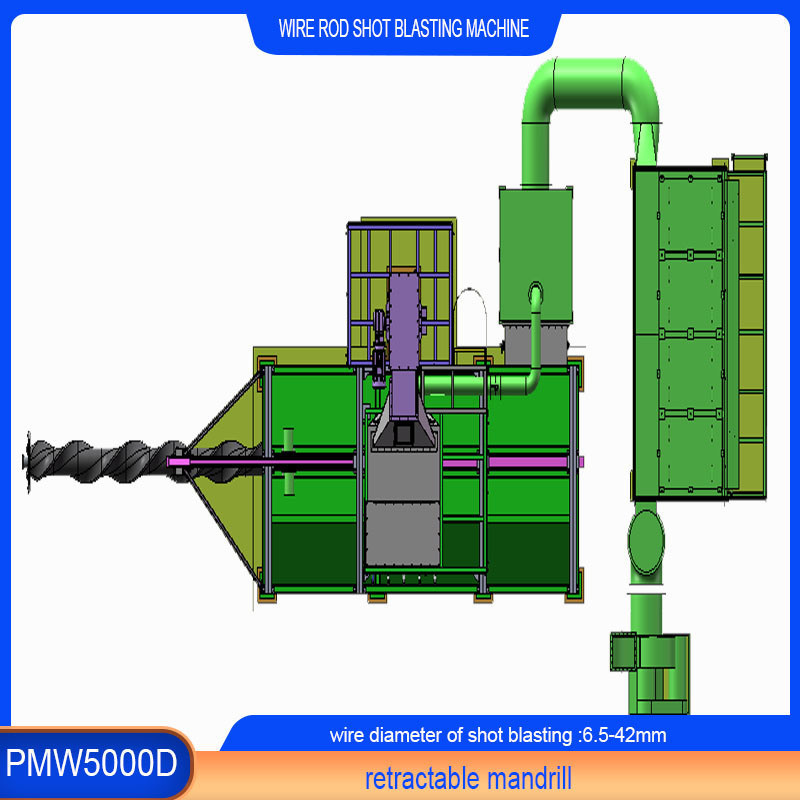 2-4 bobine all'ora Produzione Funzionamento regolare Wire Rod Coil Shot Blasting Machine
