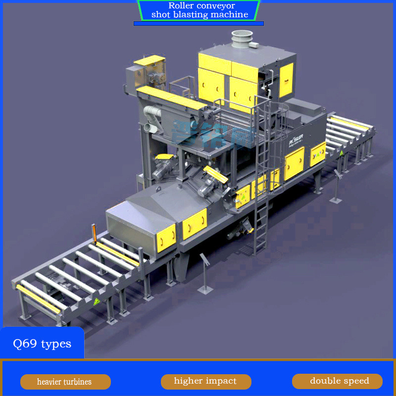 5000 metri cubici all'ora Capacità Collettore di polvere Roller Conveyor Shot Blasting Machine