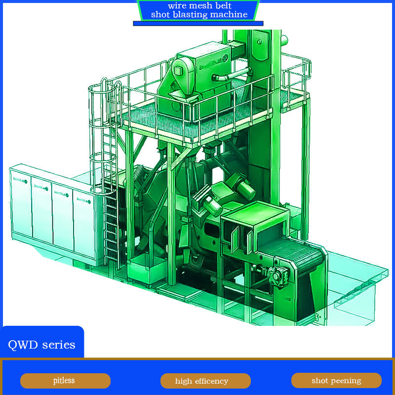 Qwd 80 Wire Mesh Shot Blaster automatizzato ed efficiente progettato per la linea di produzione