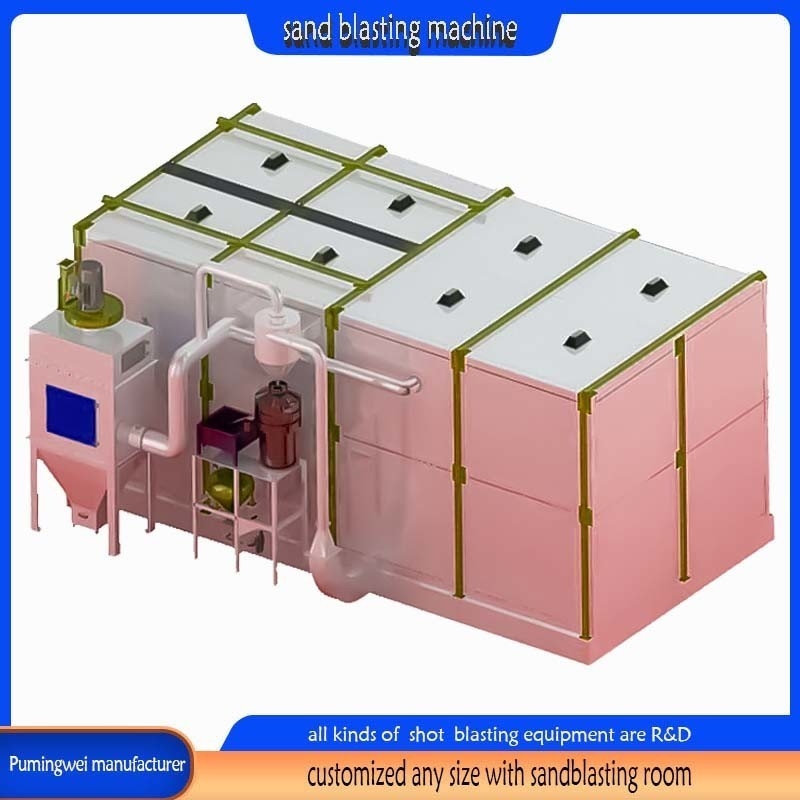 Sandblaster secco per grandi prodotti Diversi colori Materiali diversi Booth di sabbiatura